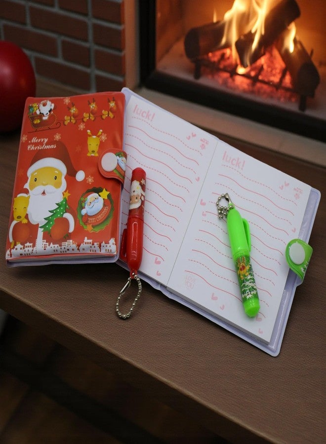 Asera مجموعة هدايا عيد الميلاد من أسيرا مع مفكرة جيب ومجموعة أقلام صغيرة لطيفة كهدايا تذكارية لأعياد ميلاد الأطفال وحفلات عيد الميلاد (مجموعة من 6 قطع) - Image 3